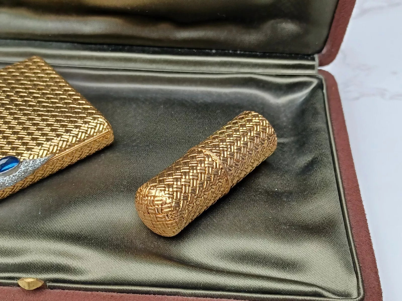 Seltene Van Cleef & Arpels Puderdose & Lippenstifthülle – 18K Gold – 0913CO BD08