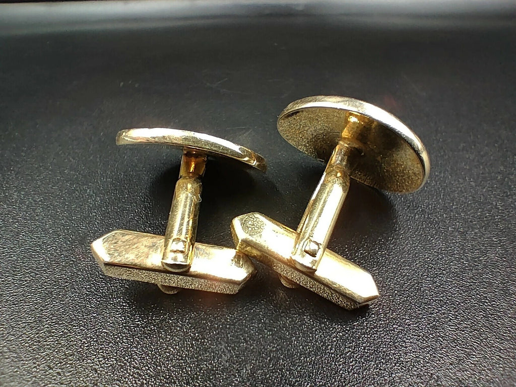Boutons de Manchette Dorés Vintage Cérémonie – 1980s