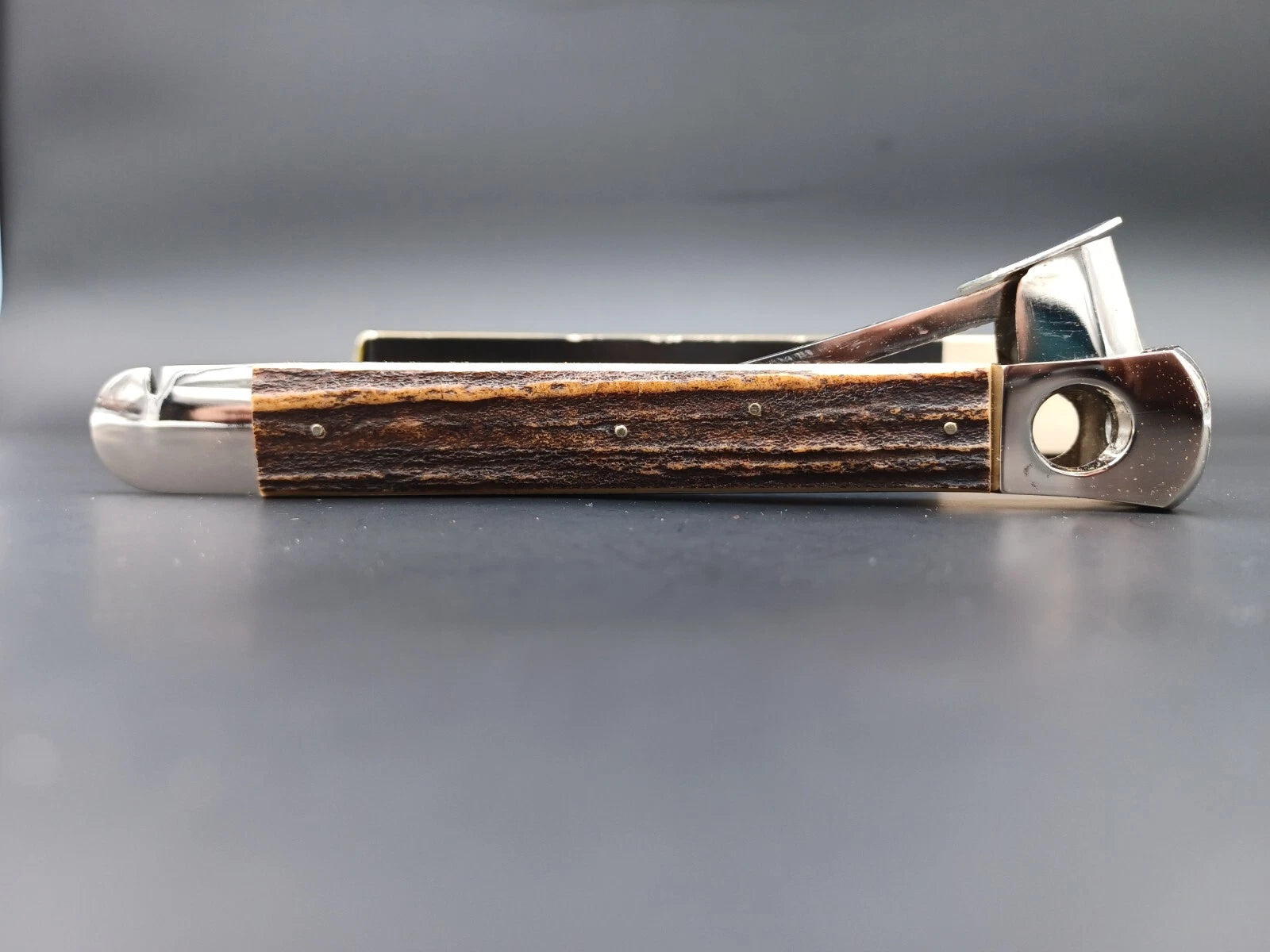 Schöner Ibelo Zigarrenschneider mit Box - Horn - Hergestellt in Deutschland - AG14-1339