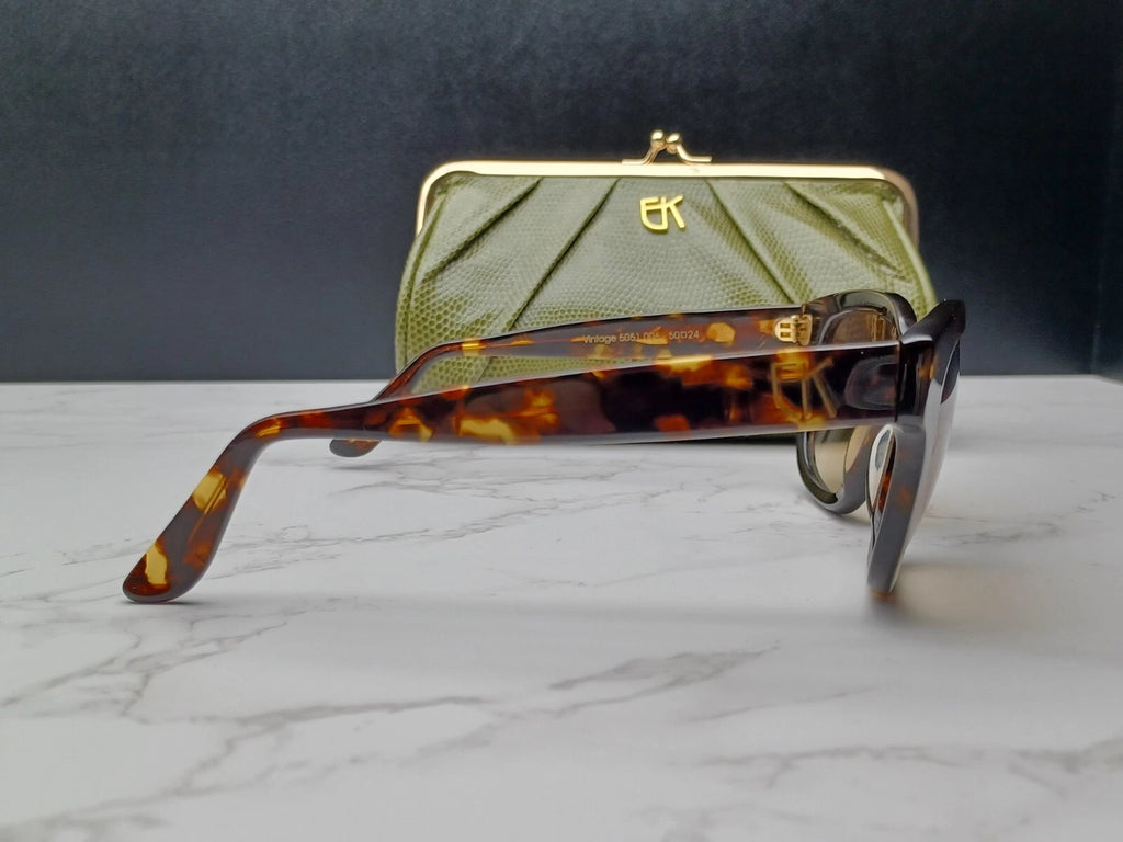 EMMANUELLE KHANH " VINTAGE " EK5051 - Braune Schuppen Sonnenbrille -Neu - Altbestand