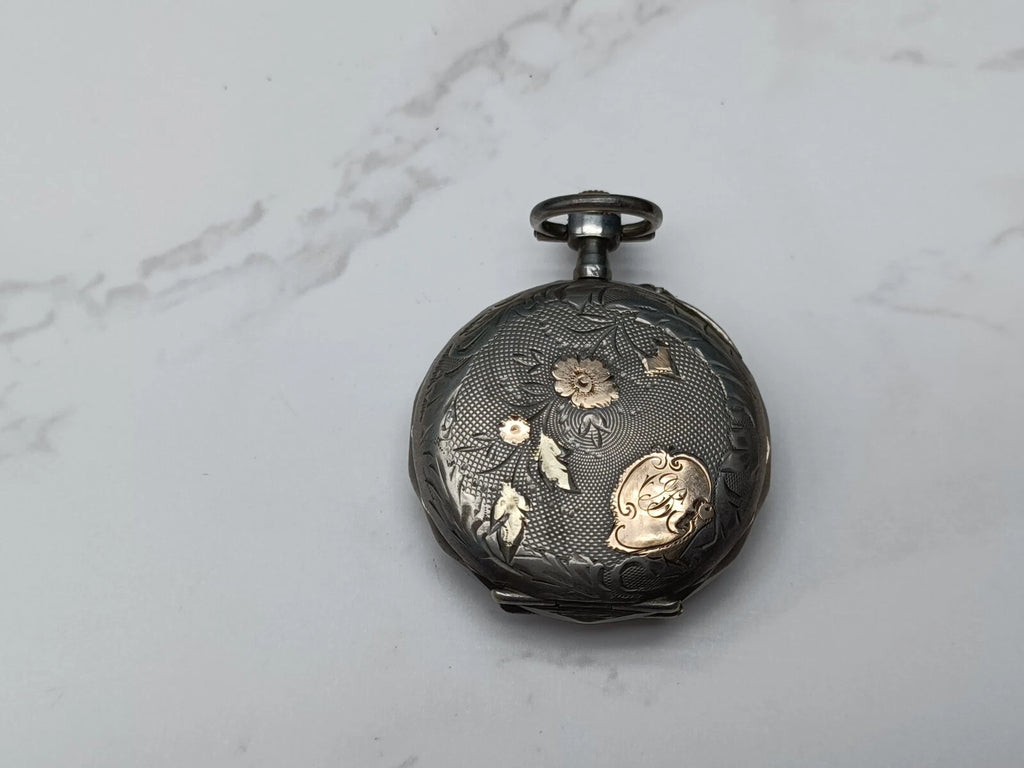 Antike vergoldete Taschenuhr aus massivem Silber