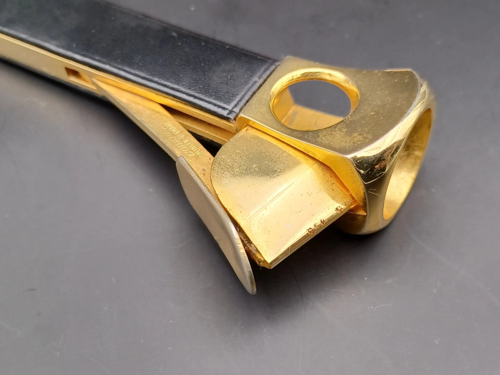 Solingen Zigarrenschneider mit Etui - Schwarzes Leder - Made in Germany - BB15-0945