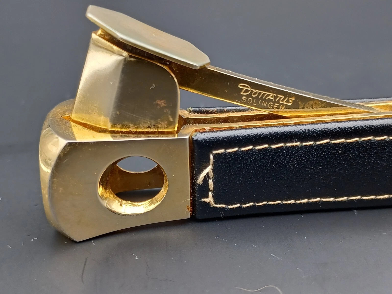 Solingen Cigar Cutter - Black Leather - Made In Germany - AG14-0946