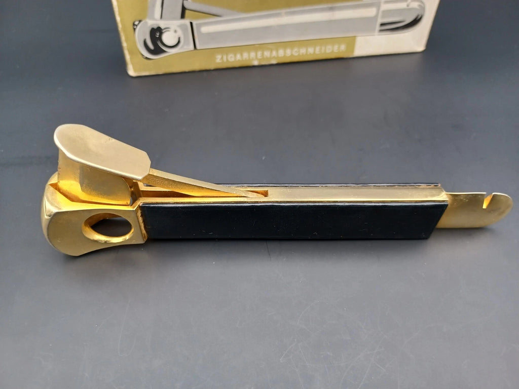 Solingen Zigarrenschneider mit Etui - Schwarzes Leder - Made in Germany - BB15-0945