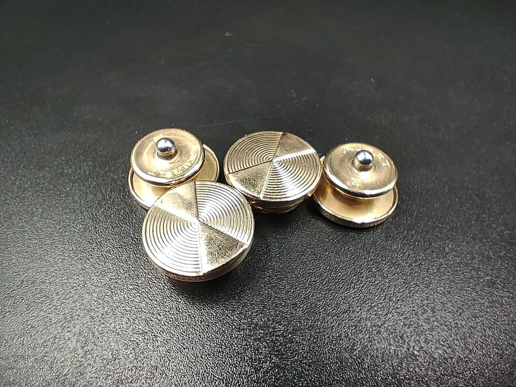 MURAT Clip-Manschettenknöpfe – vergoldet – hergestellt in Frankreich – runde Form 0106ED AH06