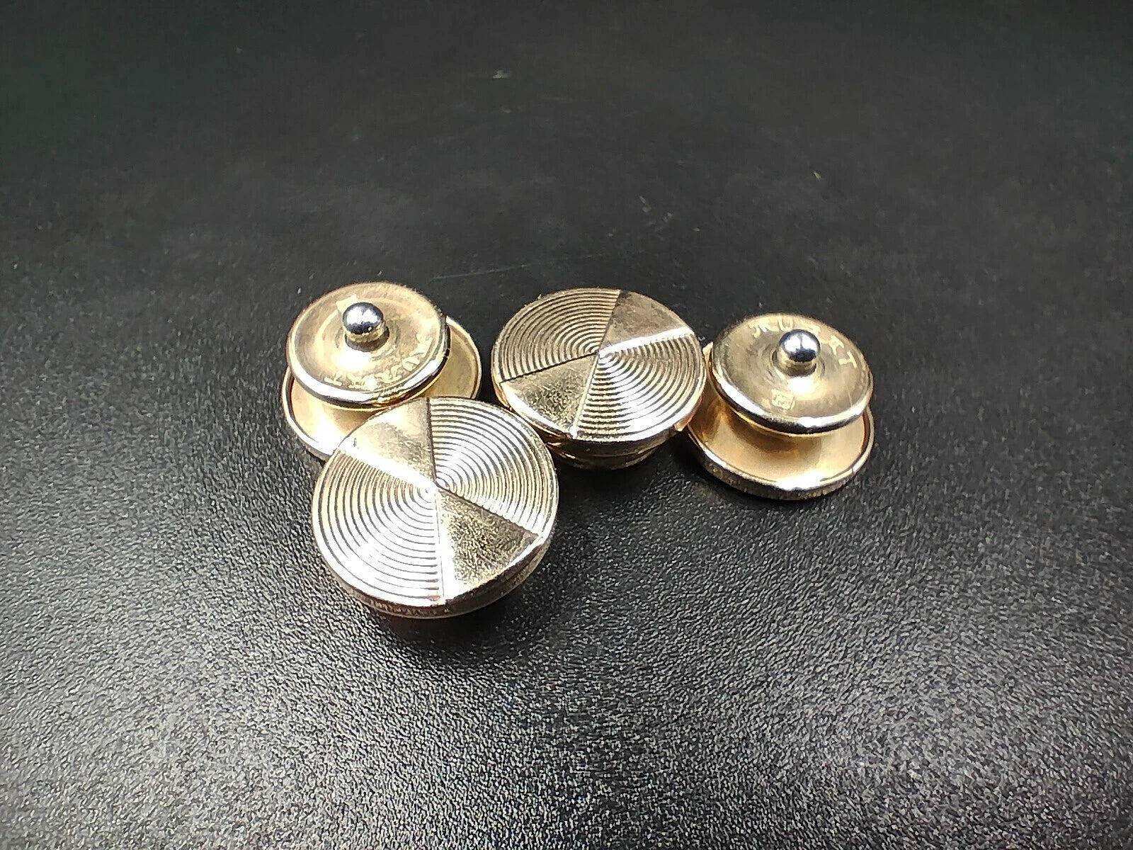 MURAT Clip-Manschettenknöpfe – vergoldet – hergestellt in Frankreich – runde Form 0106ED AH06
