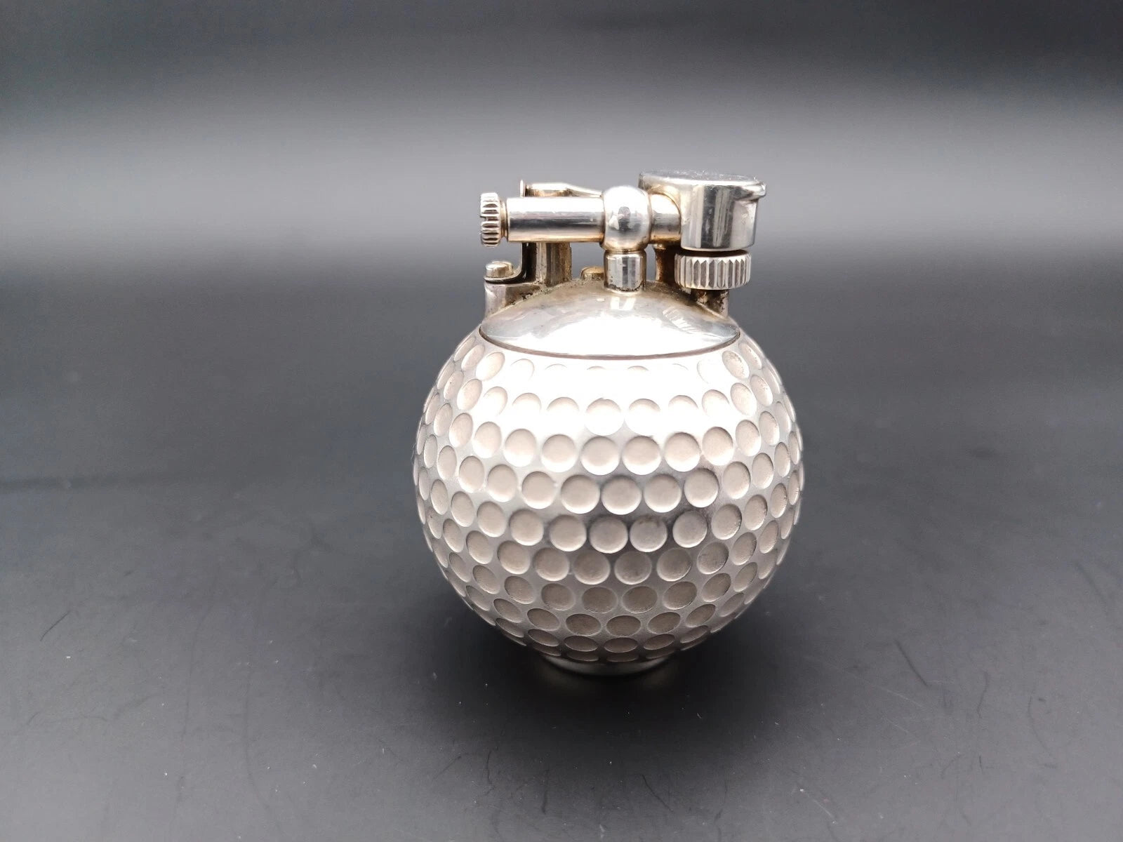 Rare antique Dunhill Golf Ball Petrol Lighter - Sterling Silver 925 - BA08-1495