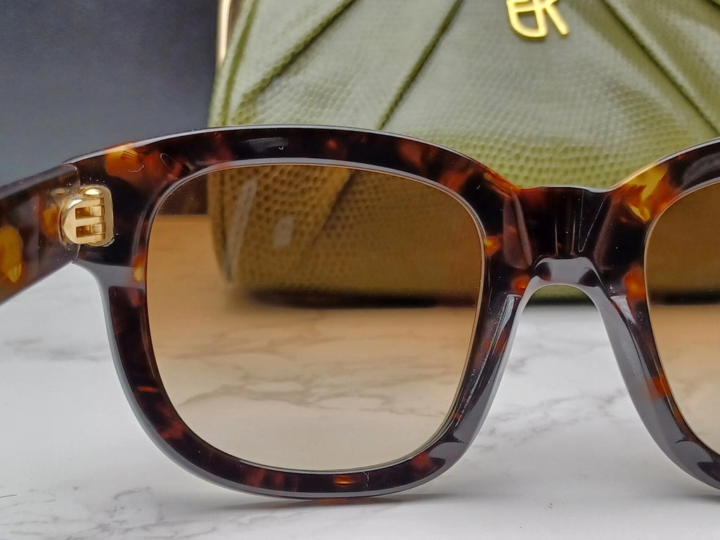 EMMANUELLE KHANH " VINTAGE " EK5051 - Braune Schuppen Sonnenbrille -Neu - Altbestand