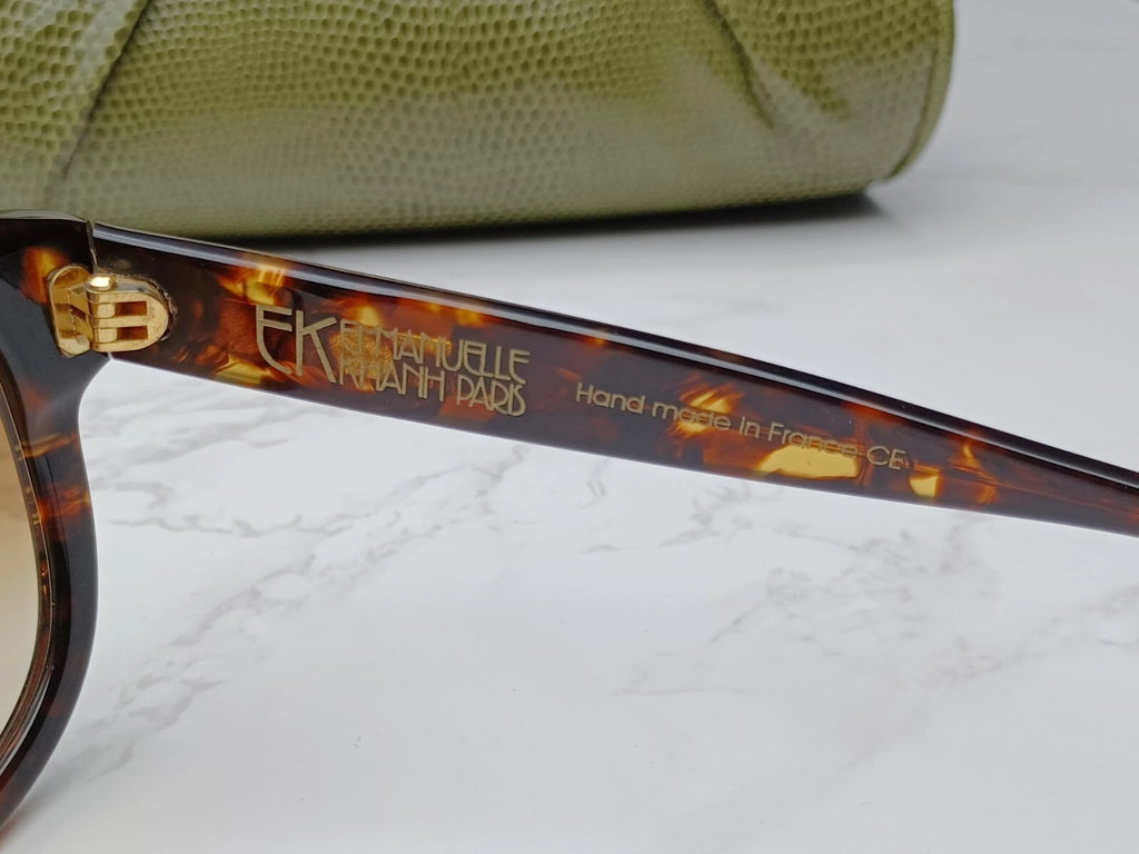 EMMANUELLE KHANH " VINTAGE " EK5051 - Braune Schuppen Sonnenbrille -Neu - Altbestand