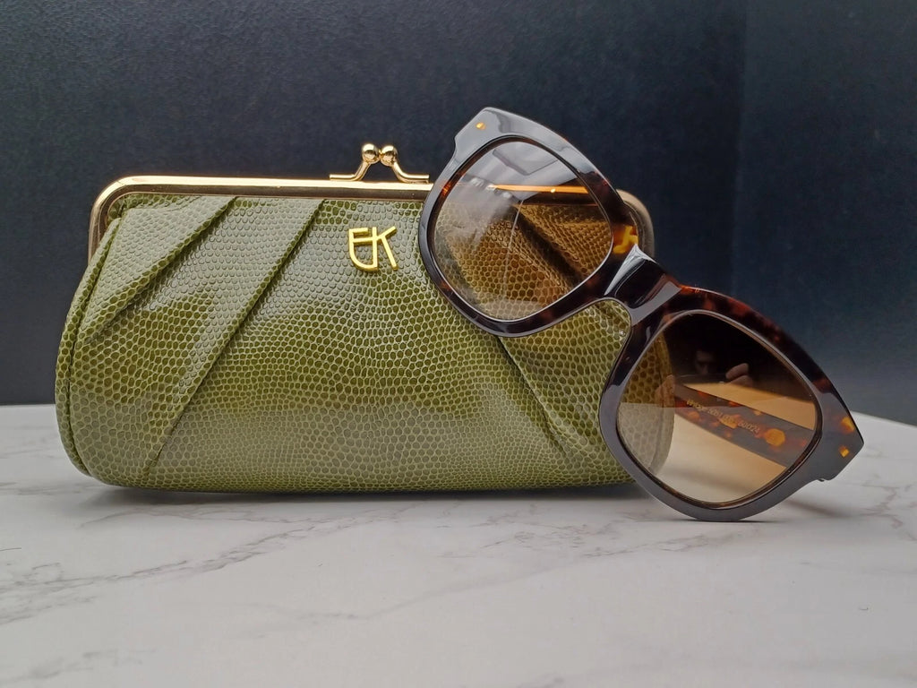 EMMANUELLE KHANH " VINTAGE " EK5051 - Braune Schuppen Sonnenbrille -Neu - Altbestand