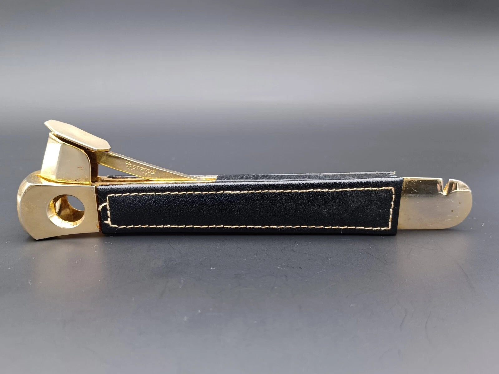 Solingen Cigar Cutter - Black Leather - Made In Germany - AG14-0946