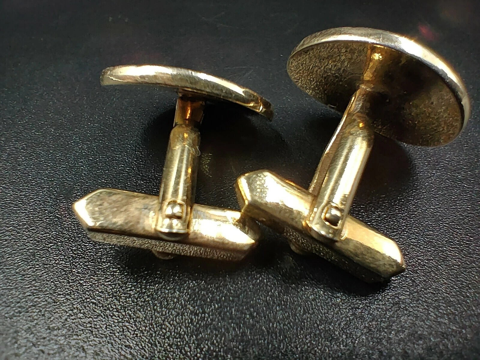 Boutons de Manchette Dorés Vintage Cérémonie – 1980s