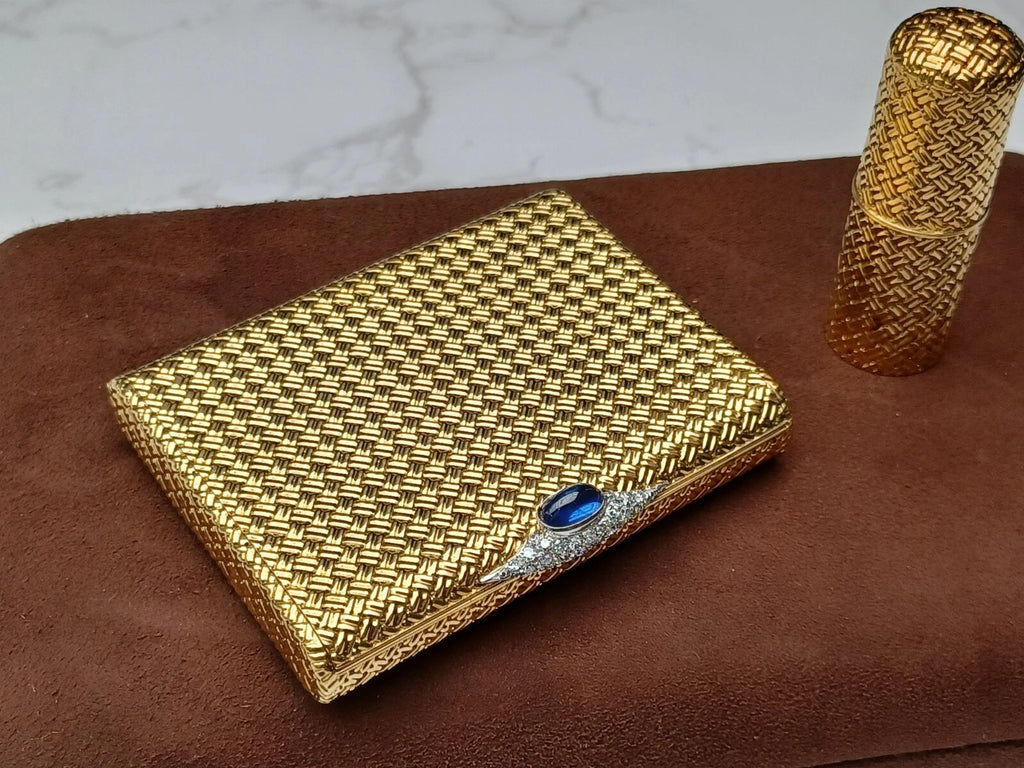 Seltene Van Cleef & Arpels Puderdose & Lippenstifthülle – 18K Gold – 0913CO BD08