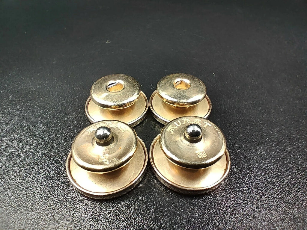 MURAT Clip-Manschettenknöpfe – vergoldet – hergestellt in Frankreich – runde Form 0106ED AH06