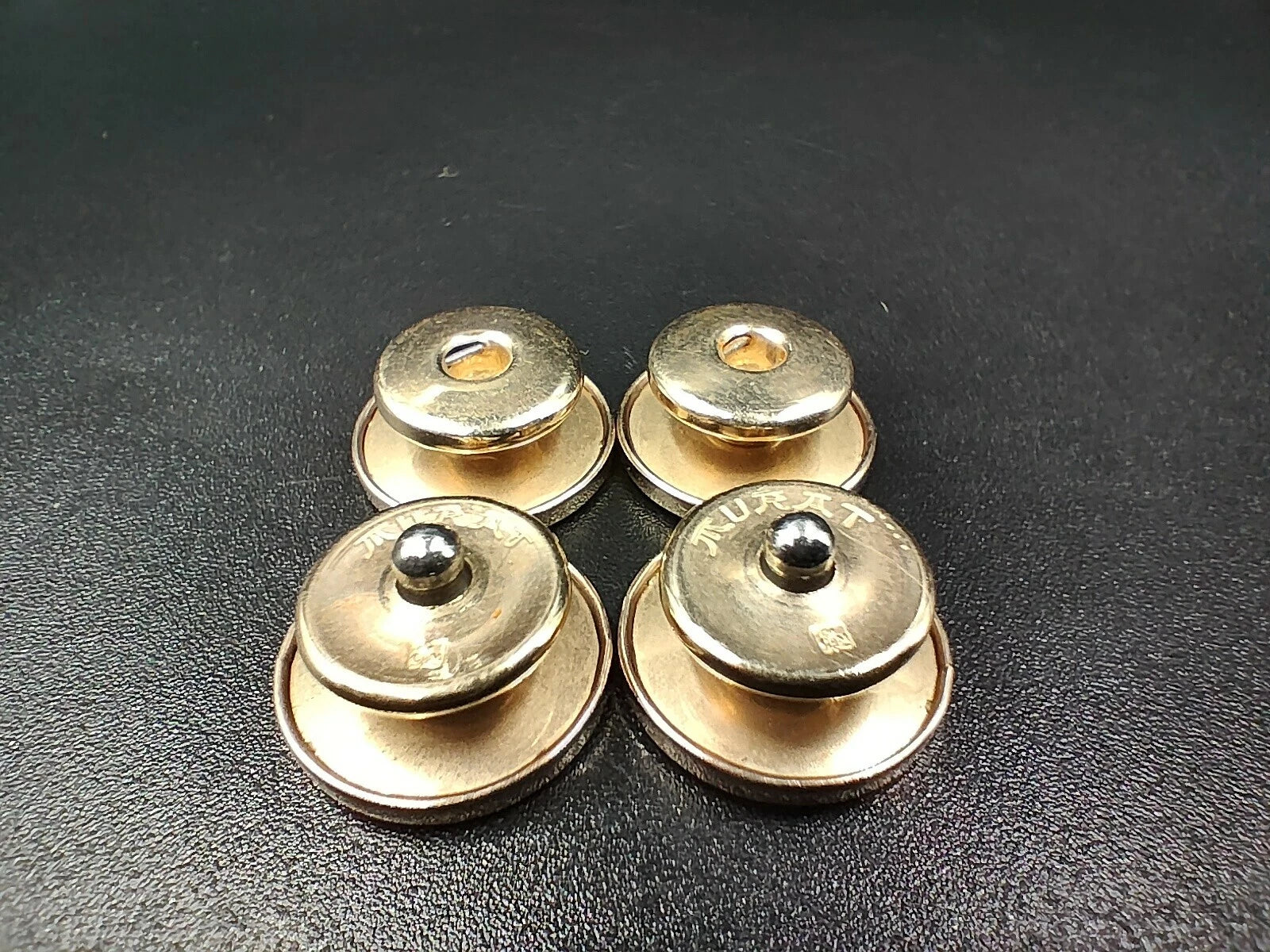 MURAT Clip-Manschettenknöpfe – vergoldet – hergestellt in Frankreich – runde Form 0106ED AH06