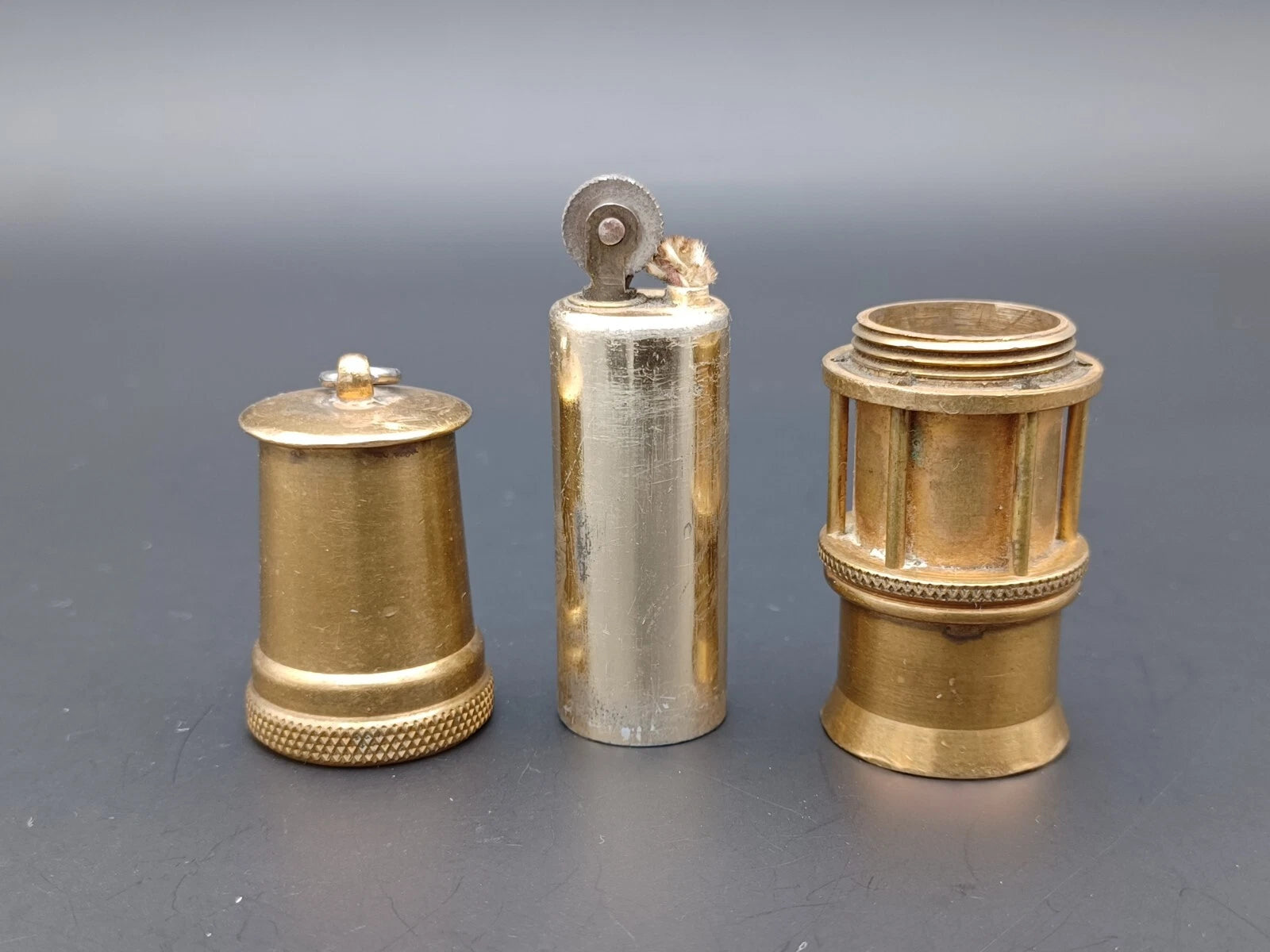 Rare & Antique Brass Petrol Lighter - WW2 - Trench art lighter - AF17-1609