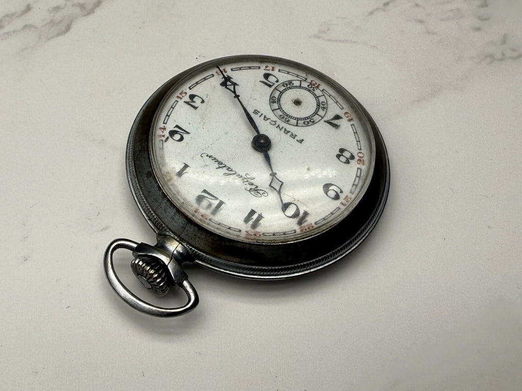 Montre de Gousset Chronomètre Acier Vintage – Made in France – À Restaurer