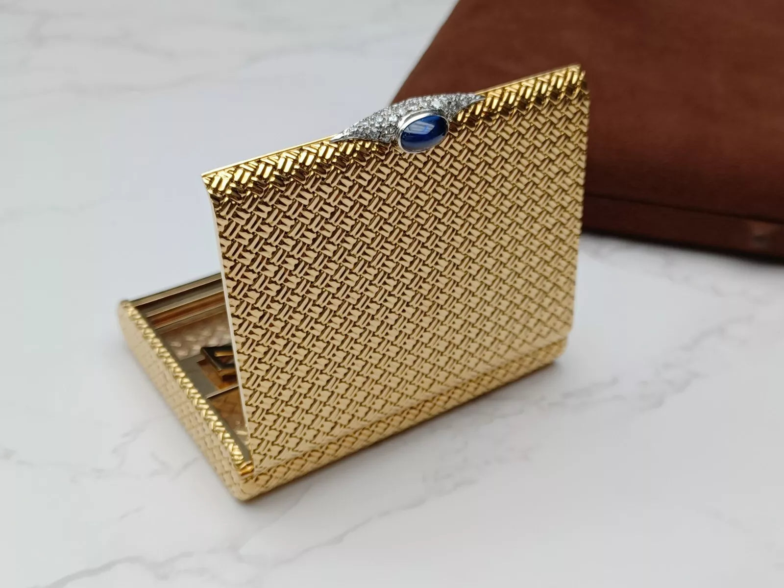 Seltene Van Cleef & Arpels Puderdose & Lippenstifthülle – 18K Gold – 0913CO BD08