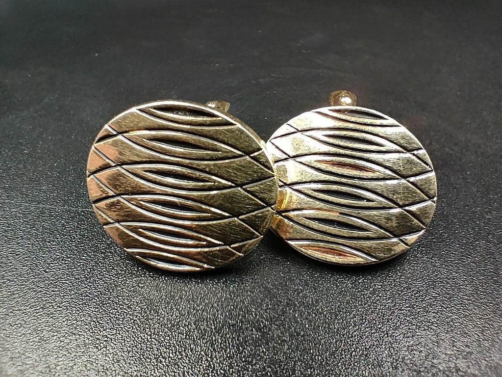 Boutons de Manchette Dorés Vintage Cérémonie – 1980s