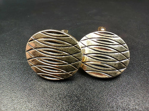 Boutons de Manchette Dorés Vintage Cérémonie – 1980s