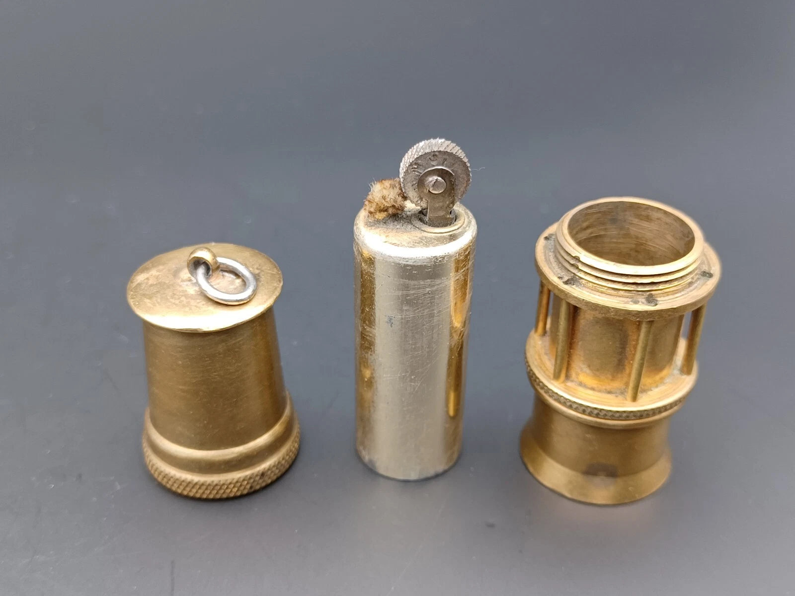 Rare & Antique Brass Petrol Lighter - WW2 - Trench art lighter - AF17-1609