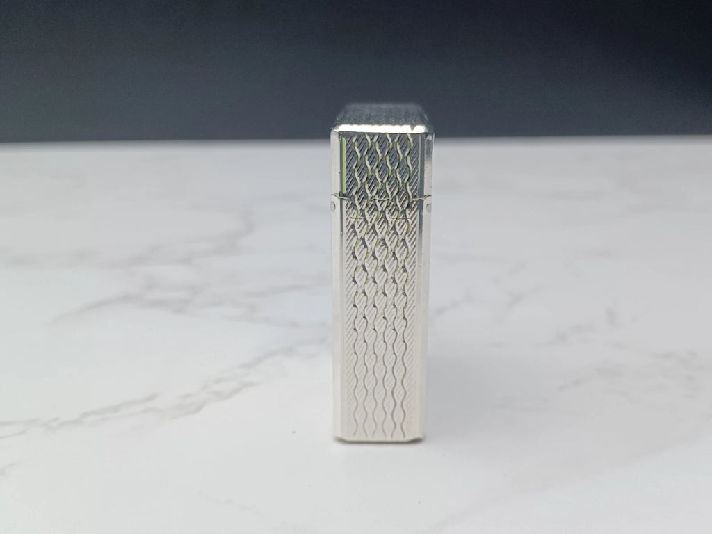 NICE S.T. DUPONT Feuerzeug Line 1 / L1 BR Gas – Versilbert – Gewartet-AC03-1763