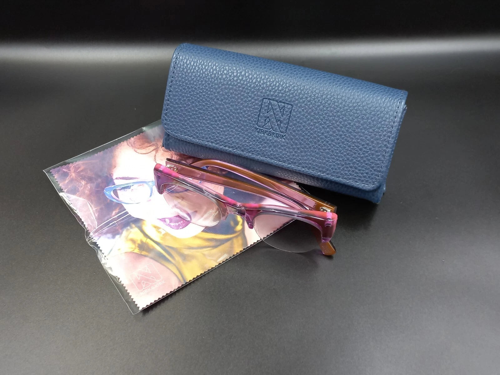 Schöne KIRK & KIRK „Jenny“ Rosa Lila Sonnenbrille – Mit Etui – New Old Stock ED