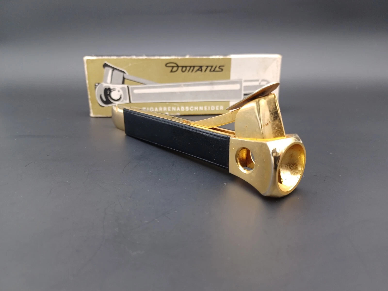 Solingen Cigar Cutter With Box - Black Leather - Made In Germany - BB15-0945