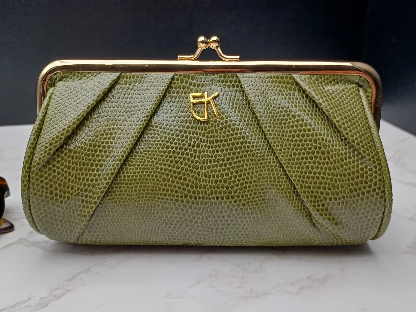 EMMANUELLE KHANH " VINTAGE " EK5051 - Braune Schuppen Sonnenbrille -Neu - Altbestand