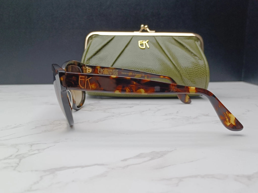 EMMANUELLE KHANH " VINTAGE " EK5051 - Braune Schuppen Sonnenbrille -Neu - Altbestand