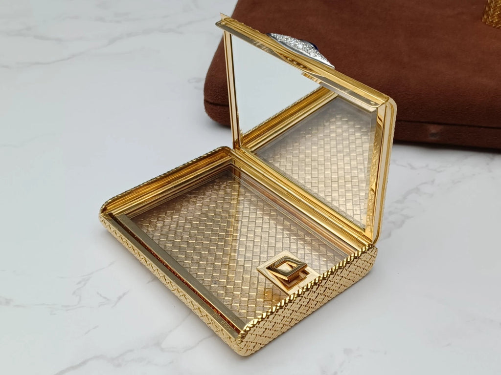 Seltene Van Cleef & Arpels Puderdose & Lippenstifthülle – 18K Gold – 0913CO BD08