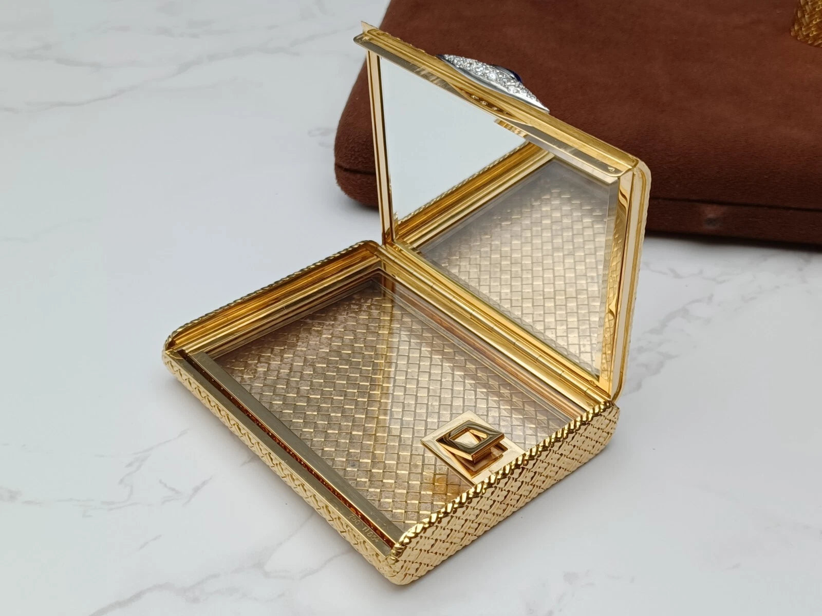 Seltene Van Cleef & Arpels Puderdose & Lippenstifthülle – 18K Gold – 0913CO BD08