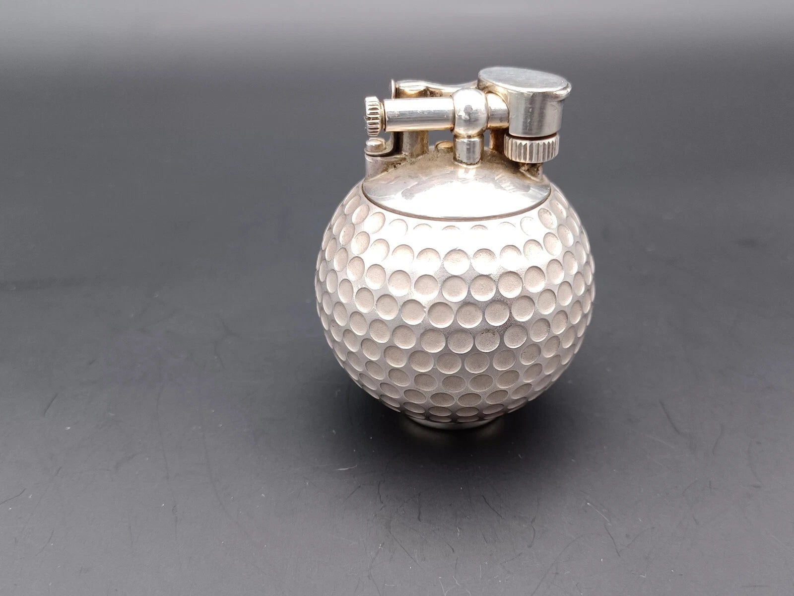Rare antique Dunhill Golf Ball Petrol Lighter - Sterling Silver 925 - BA08-1495