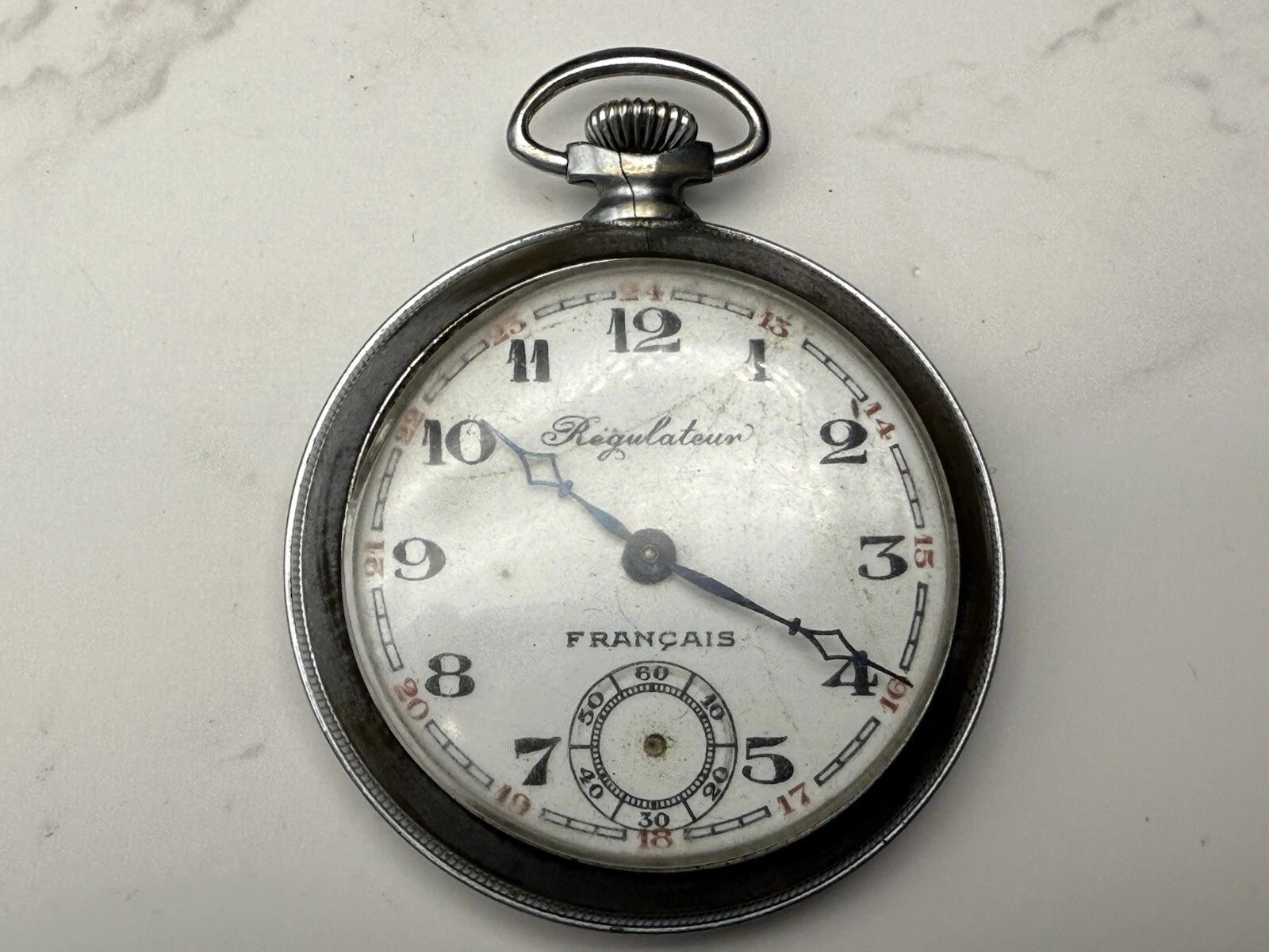 Nice Chronometer Pocket Watch - Steel- Made in France - Does not work -AF08-1675