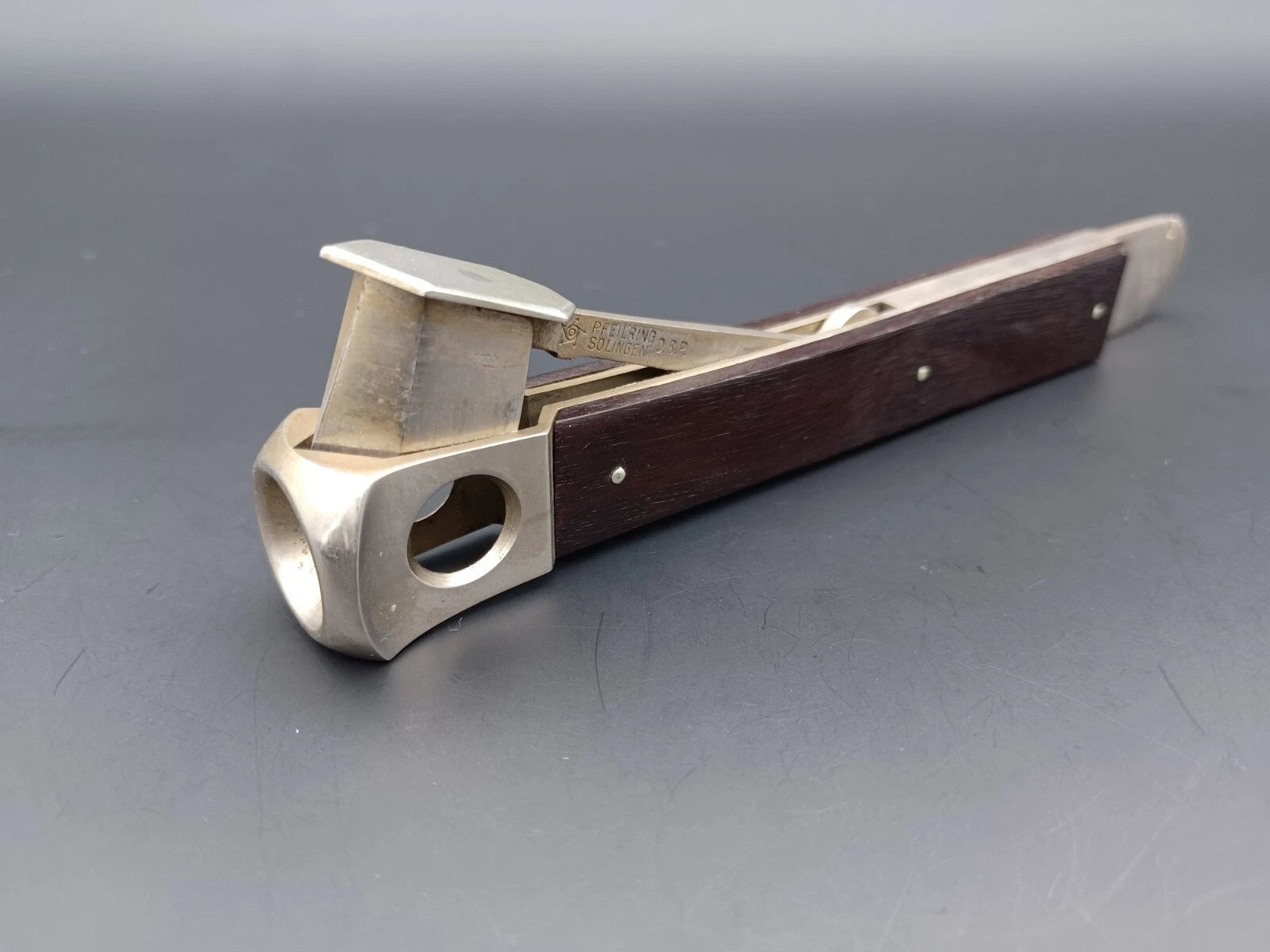 Vintage Solingen Cigar Cutter - Wood - Made In Germany - AS02-719