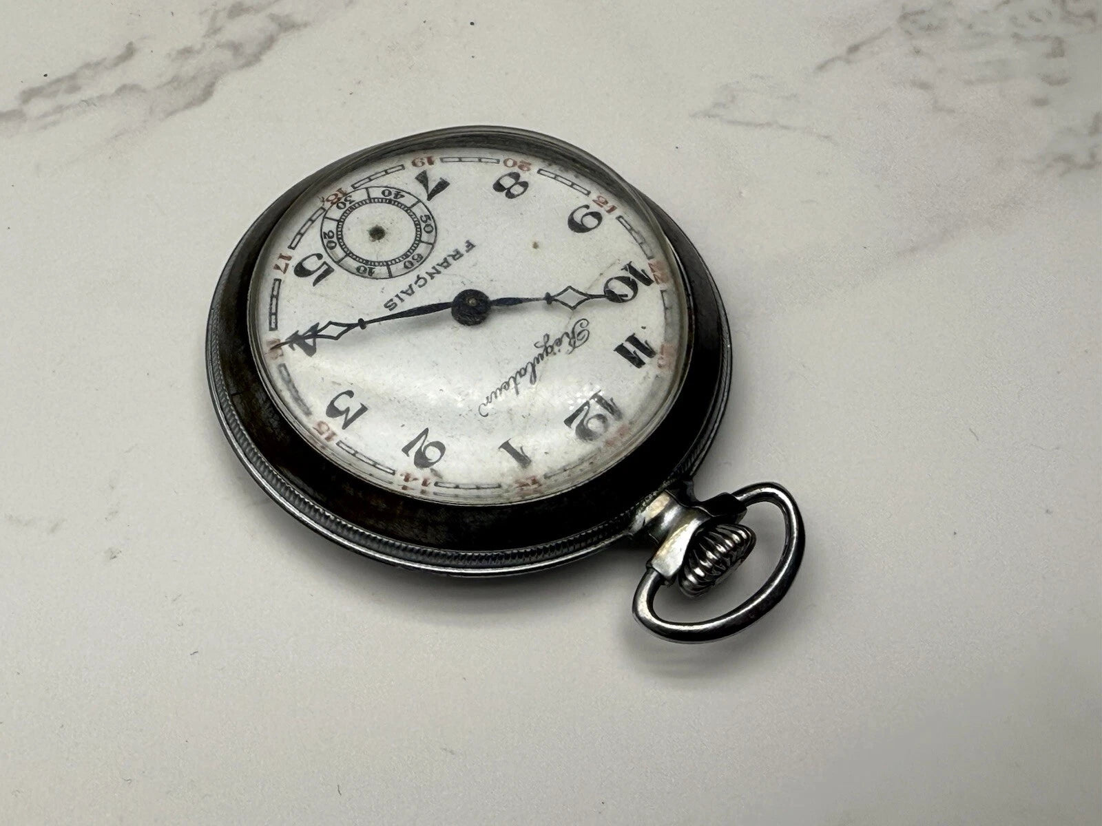 Nice Chronometer Pocket Watch - Steel- Made in France - Does not work -AF08-1675