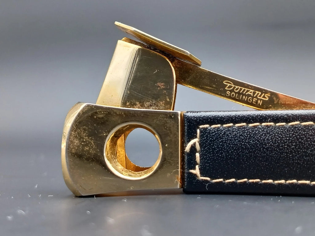 Solingen Cigar Cutter - Black Leather - Made In Germany - AG14-0946