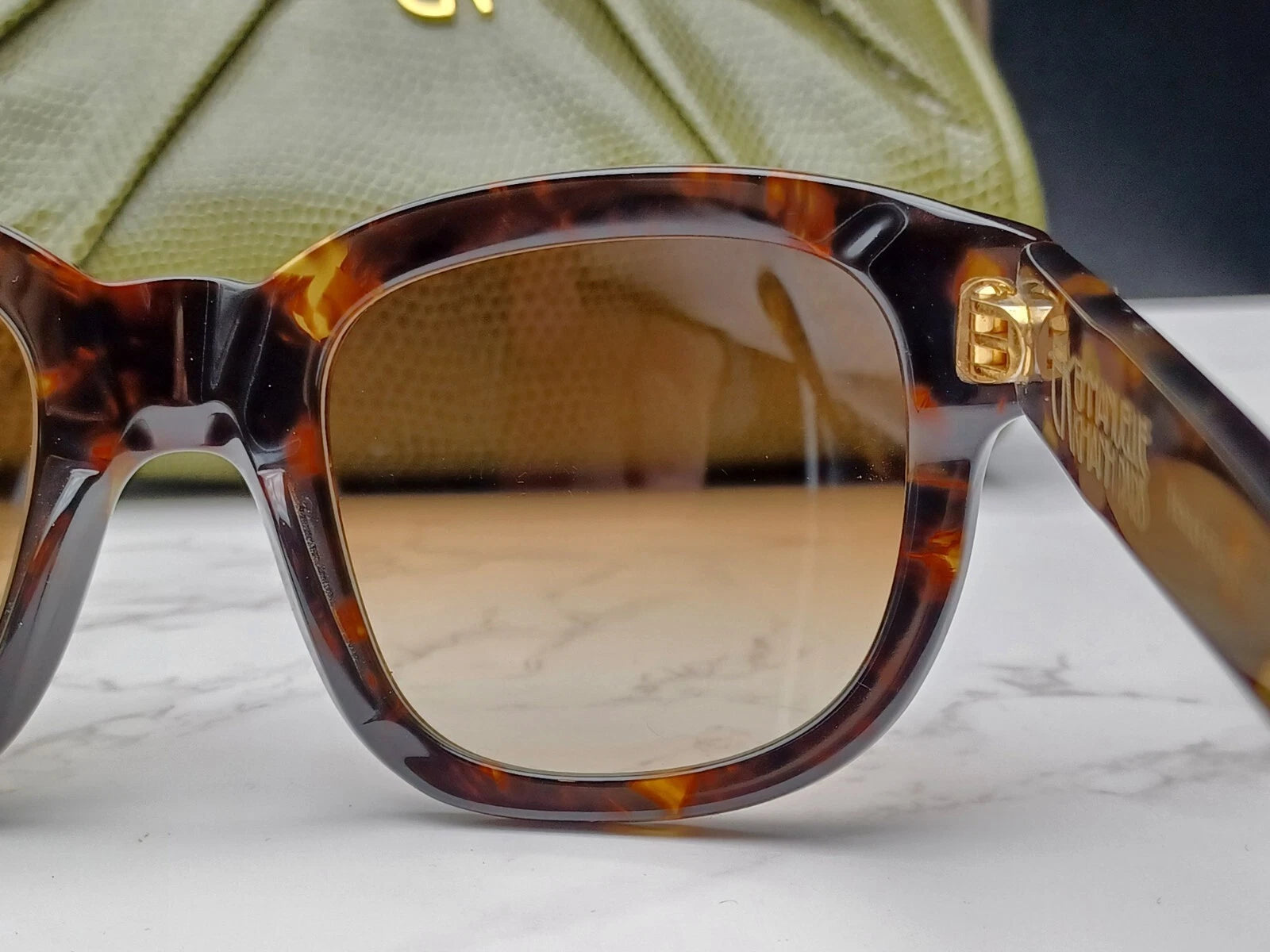 EMMANUELLE KHANH " VINTAGE " EK5051 - Braune Schuppen Sonnenbrille -Neu - Altbestand